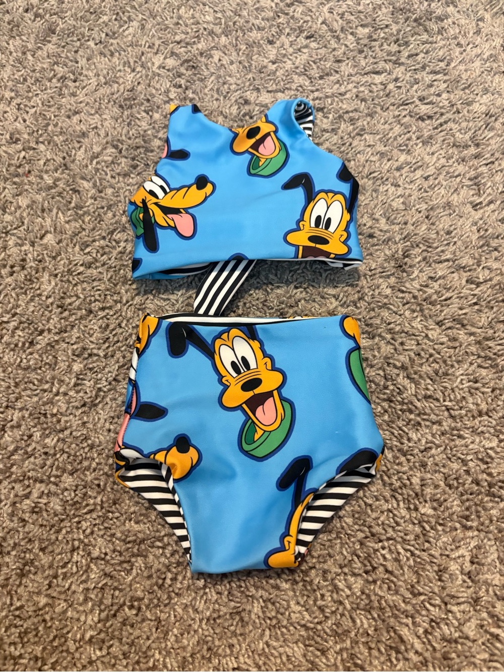 Blue Pluto Print Kids Two-Piece Swim Bikini